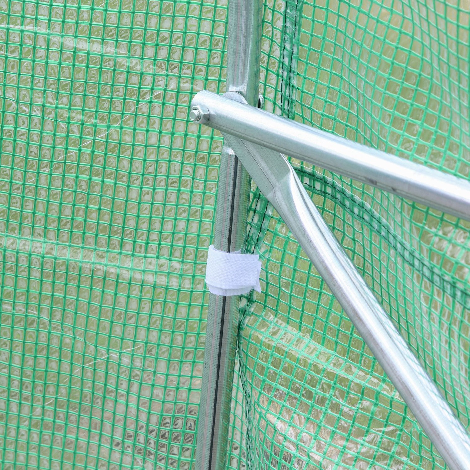 Tuinkas, metalen frame, kweekkas, plantenkas, plantenkas voor buiten, broeikas en tuinserre, stabiel en duurzaam, praktisch en decoratief, geschikt voor tuin, binnenplaats en balkon, voor groenten en planten, 450×300×205 cm, groen – foto 8