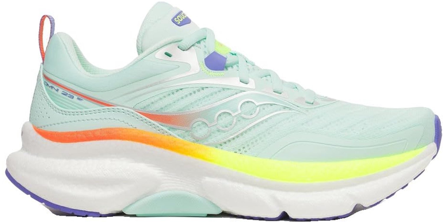 Saucony Omni ST 23 Hardloopschoenen Dames – 40.5 Aqua/citroen
