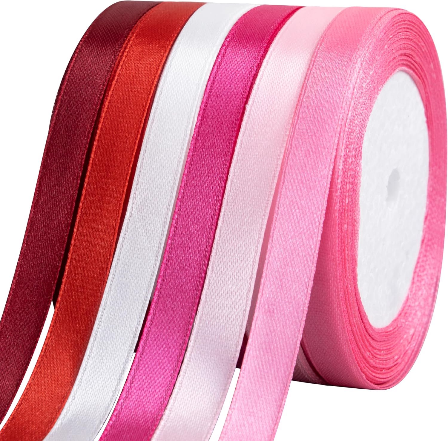 10mm x 22m, rood, wit, voor versiering en cadeauverpakking