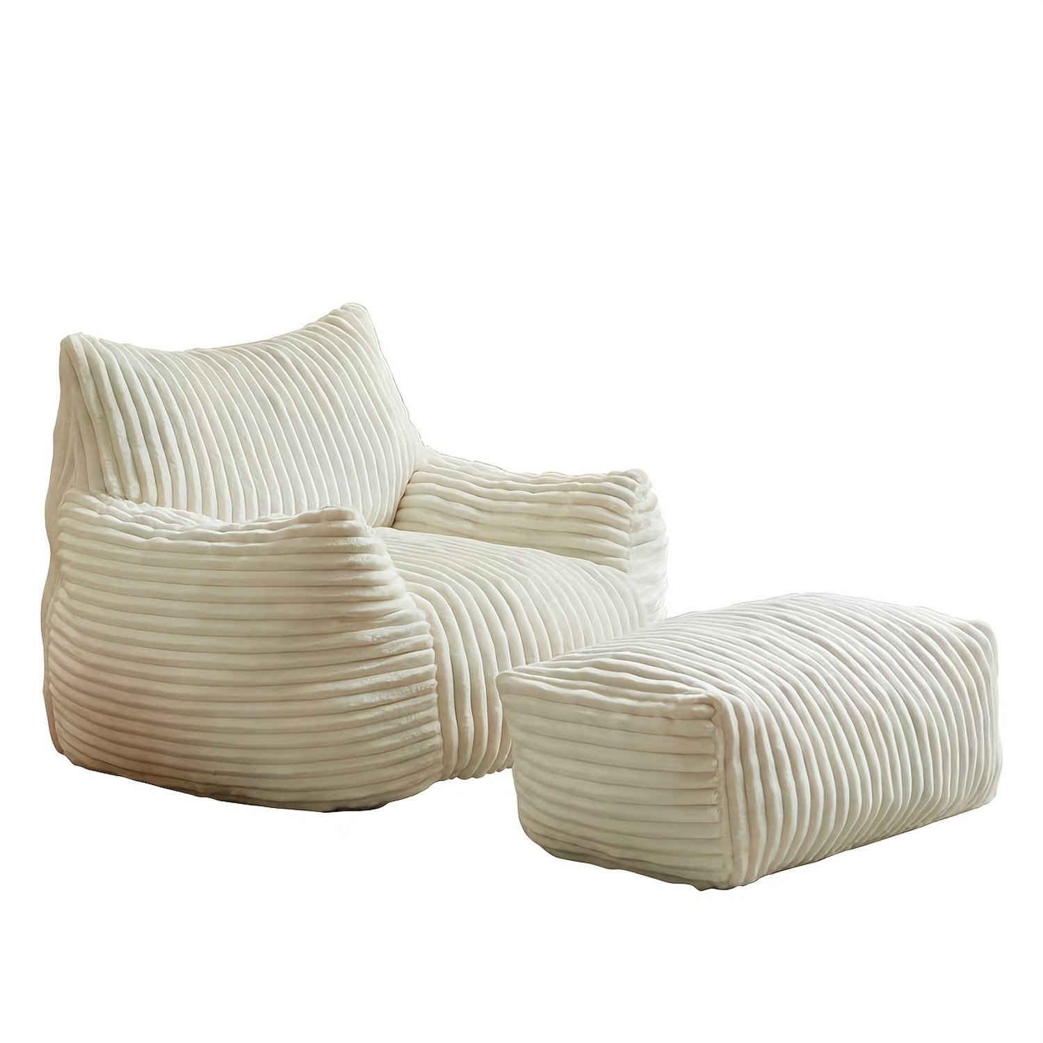 CHICFURN Fauteuil - 5-zone ondersteuning - Met hocker - Wit