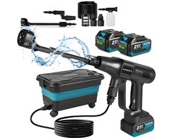 Yofidra 21V Accu Hogedrukreiniger - 80 Bar Auto Hogedrukreiniger - Terrasreiniger - Hogedrukspuit - met 2 accu's - Elektrisch Drukreiniger - voor auto, terras, gazon