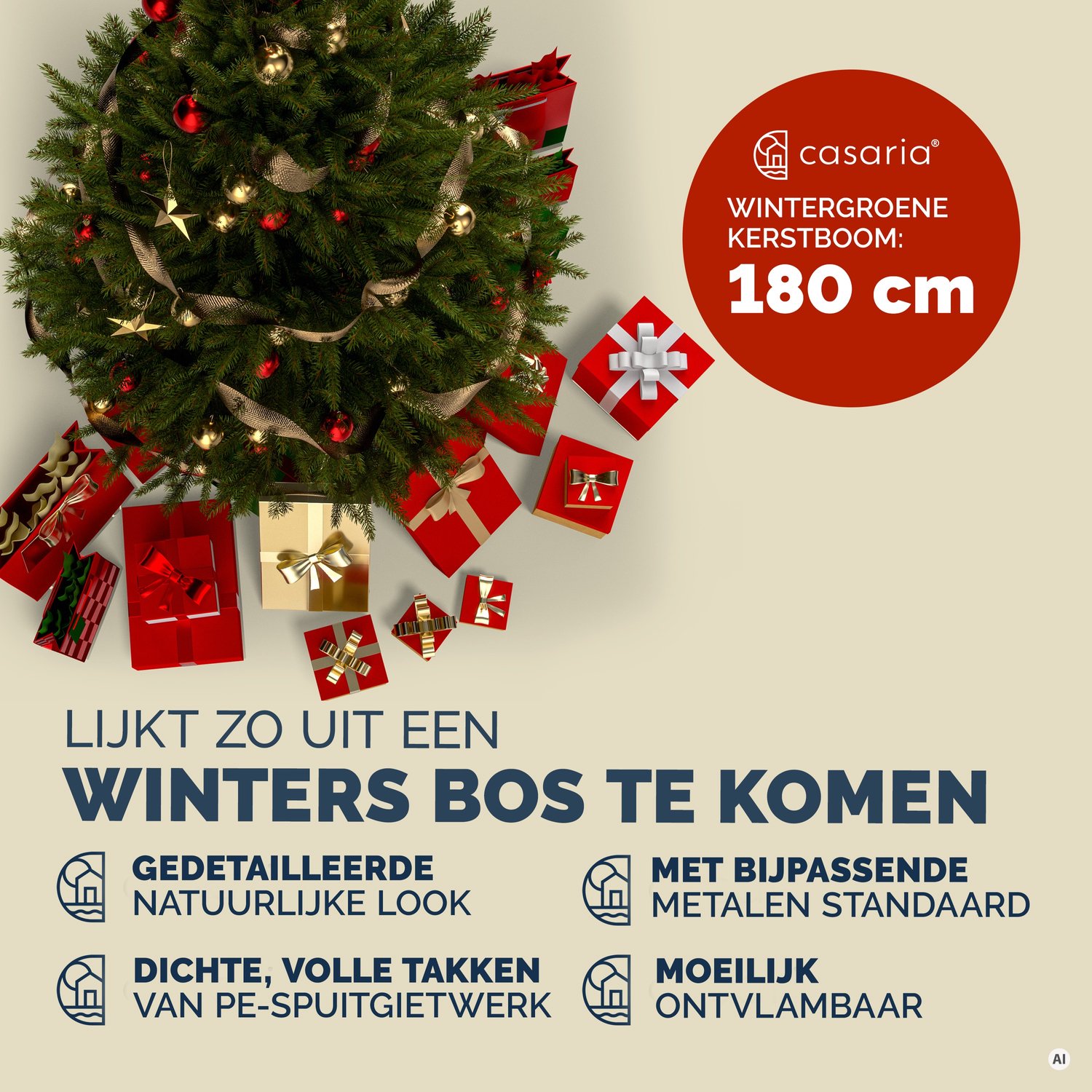 Casaria Kunstkerstboom - Metalen Voet 780 Takpunten 180cm - Groen – foto 5