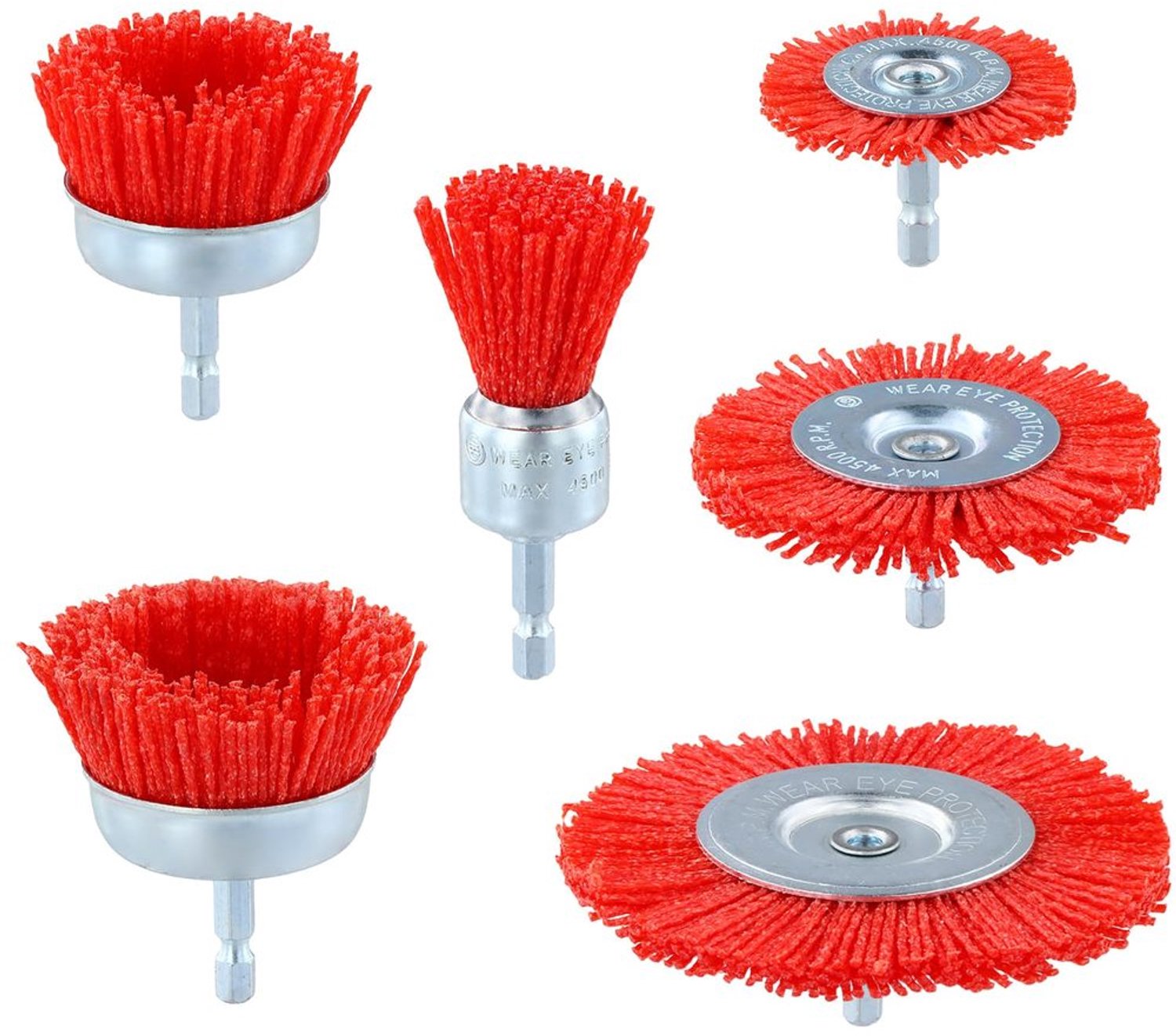Set van 6 Nylon Borstels voor Schoonmaken en Schuren