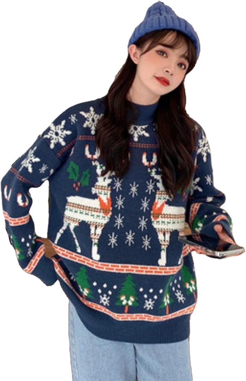 Trui met hoge kraag, unisex, cadeau voor Kerstmis