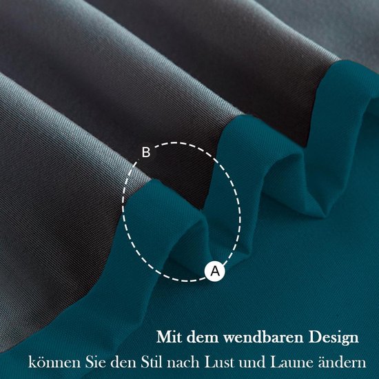 155x220 2-delig Microvezel, blauw/grijs — afbeelding 5