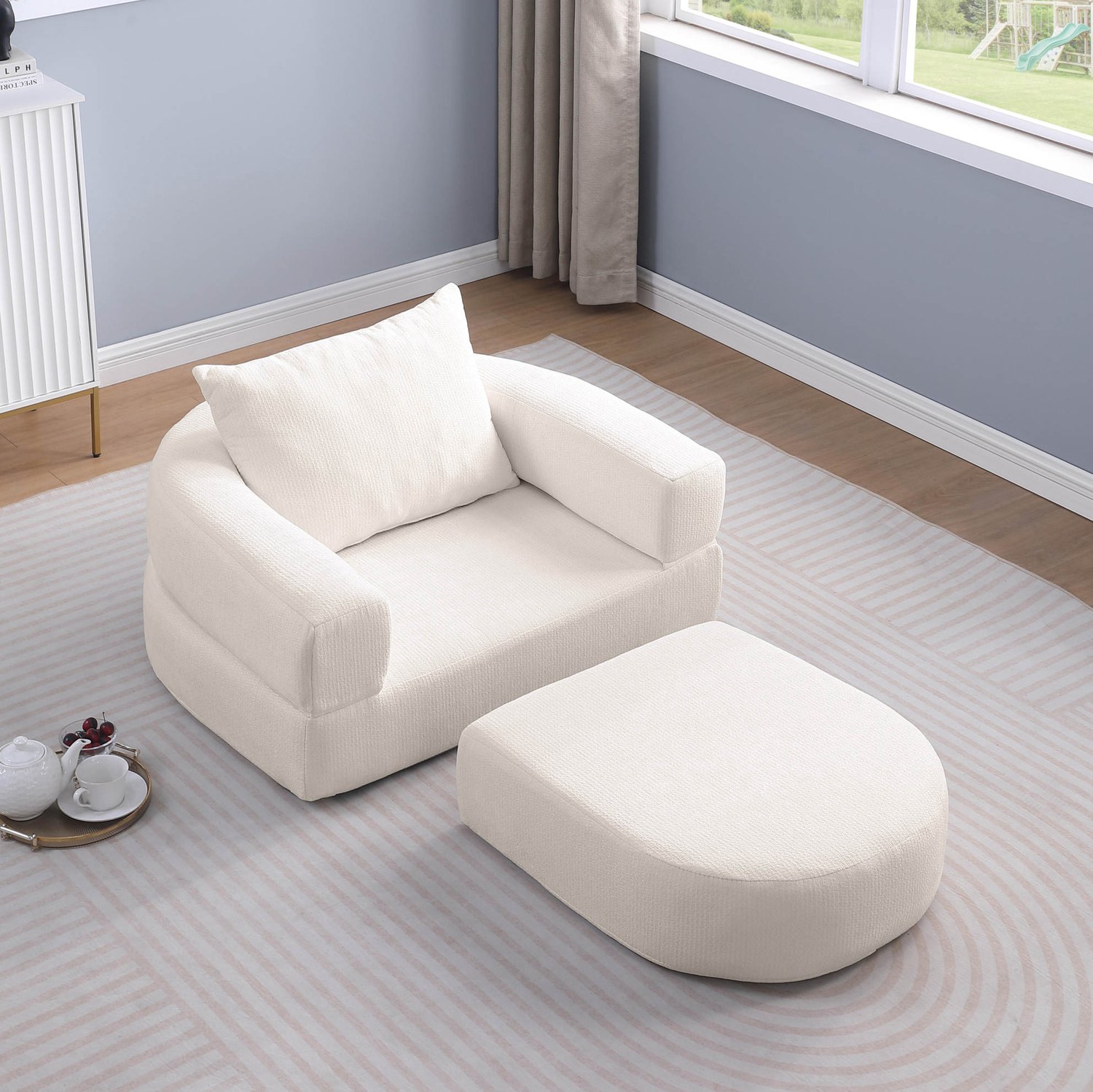 CHICFURN Slaapbank - Opvouwbaar - 1-zits - Beige