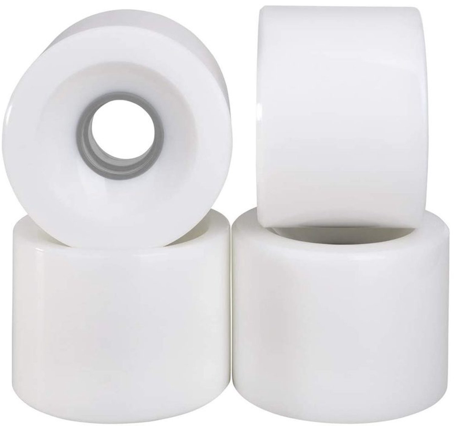70mm Skateboard Wielen met 608 Lagers en Spacer Set van 4 Wit