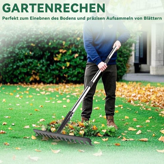 Metalen Tuinhark met 14 Tanden en Rvs Handvat — afbeelding 4