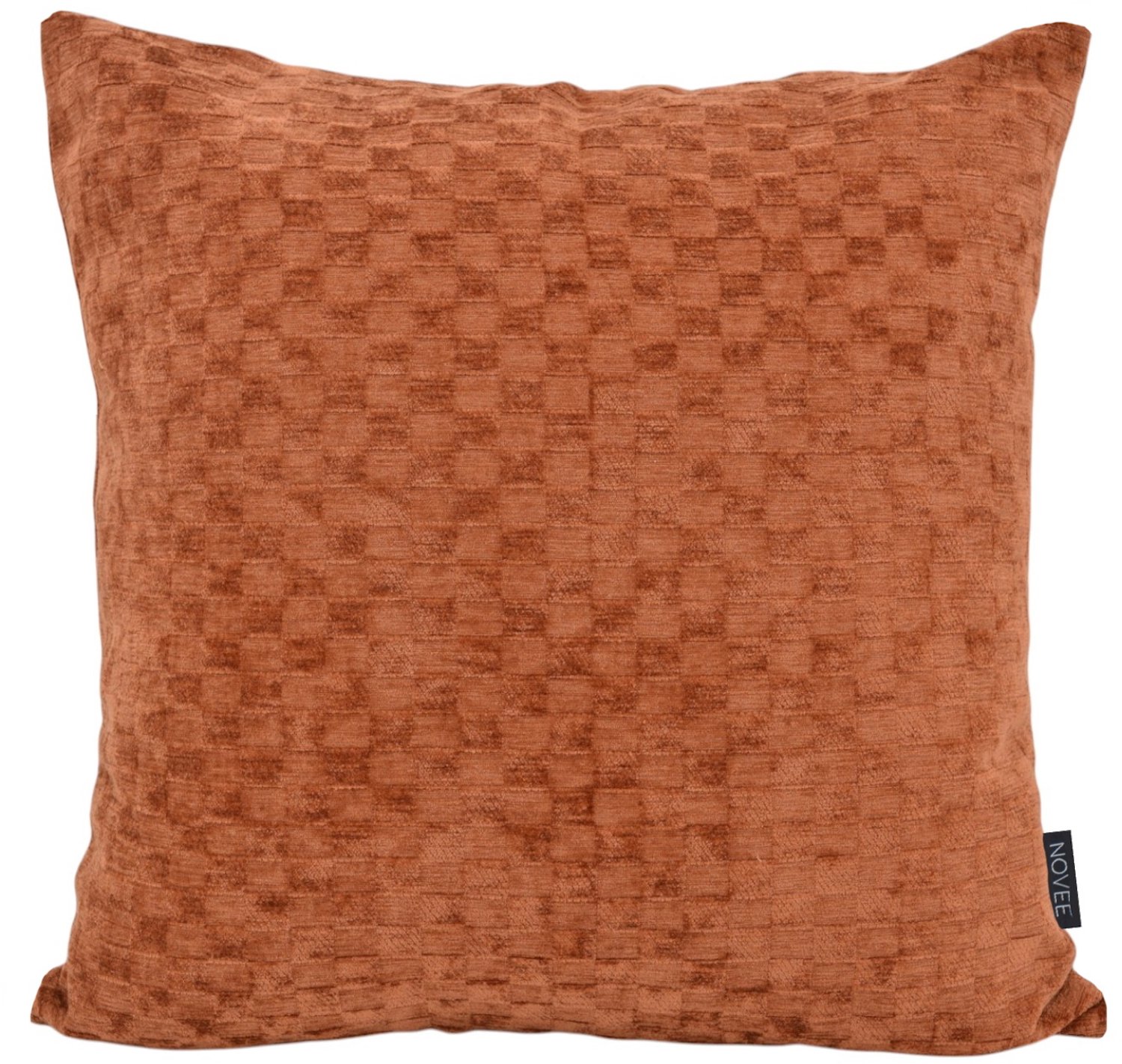 NOVÉE Sierkussen Chenille Checker Terra | 45x45 cm | Polyester