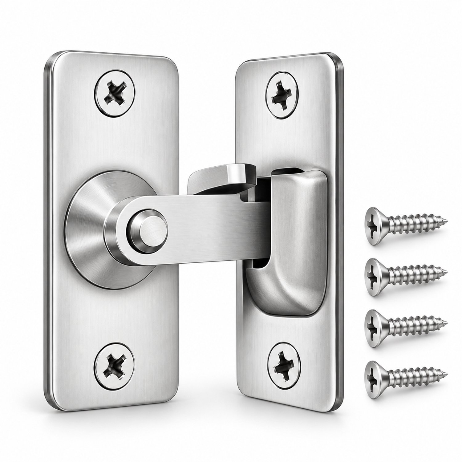 Lifhelpe RVS Deurgrendel 90 Graden – Draaibare Deursluiting – Metalen Draaislot voor Kast, Deur en Raam – 44 × 19 mm – 1,5 mm Dik
