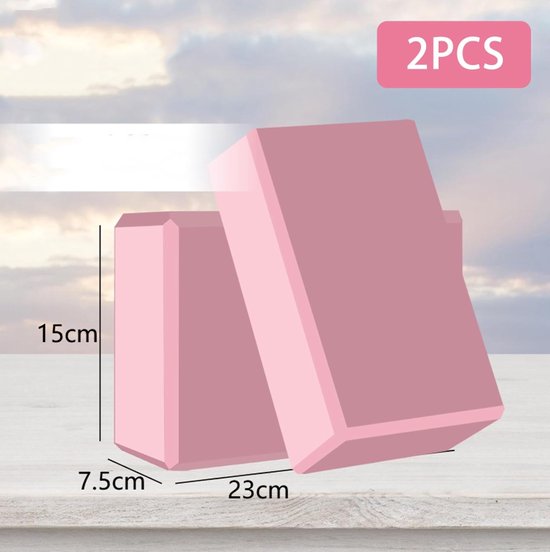 Yoga Schuimblok - 2 stuks - EVA yogablok - Anti Slip - Balans & stabiliteit - Voor yoga en pilates thuissport - Roze - 23 x 15 x 7.5 cm — afbeelding 5