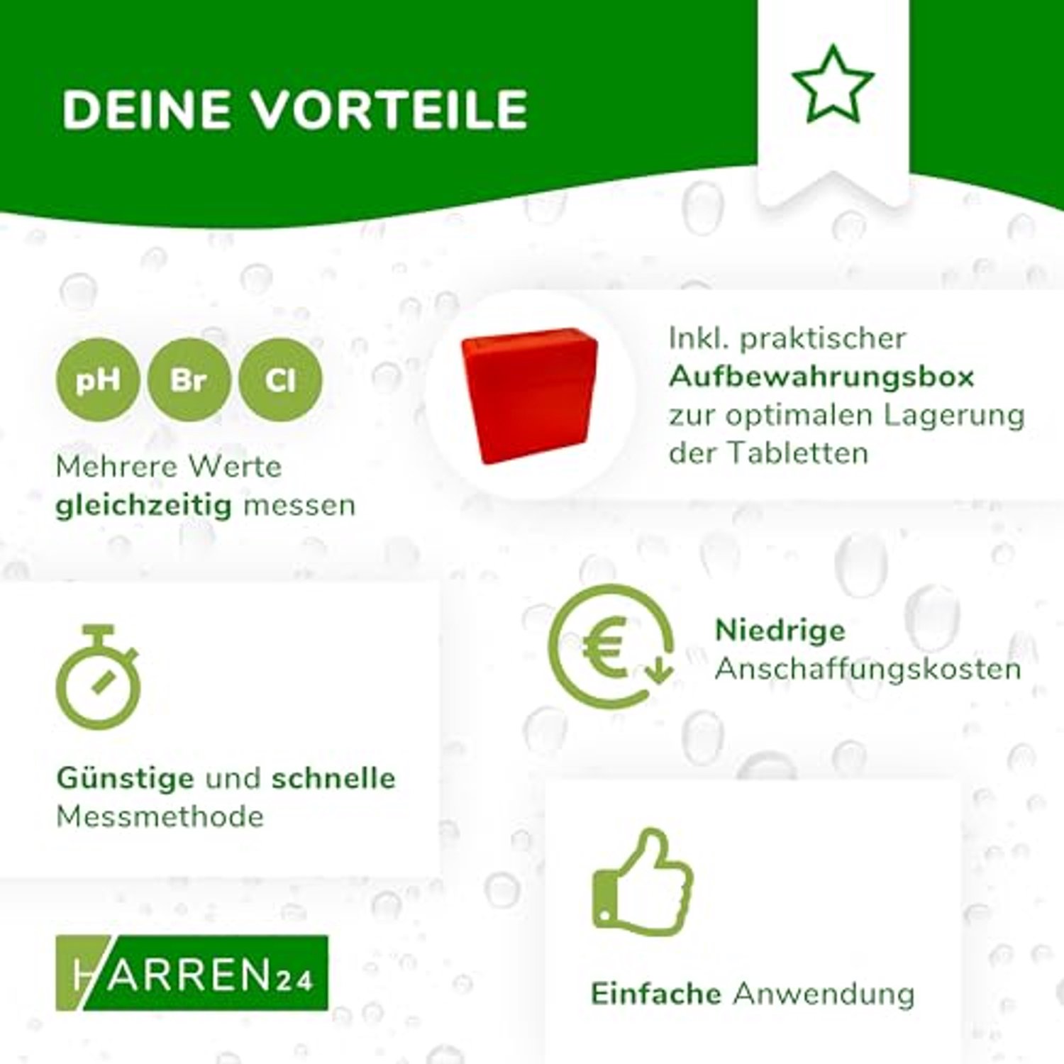 Testset met 60 Testtabletten voor Poolwateranalyse