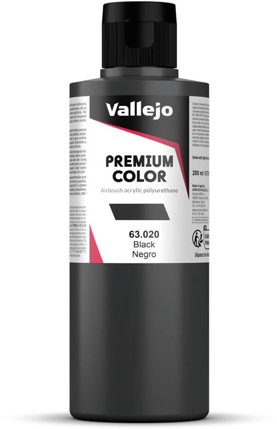 Premium Airbrushverf, 200ml Zwart