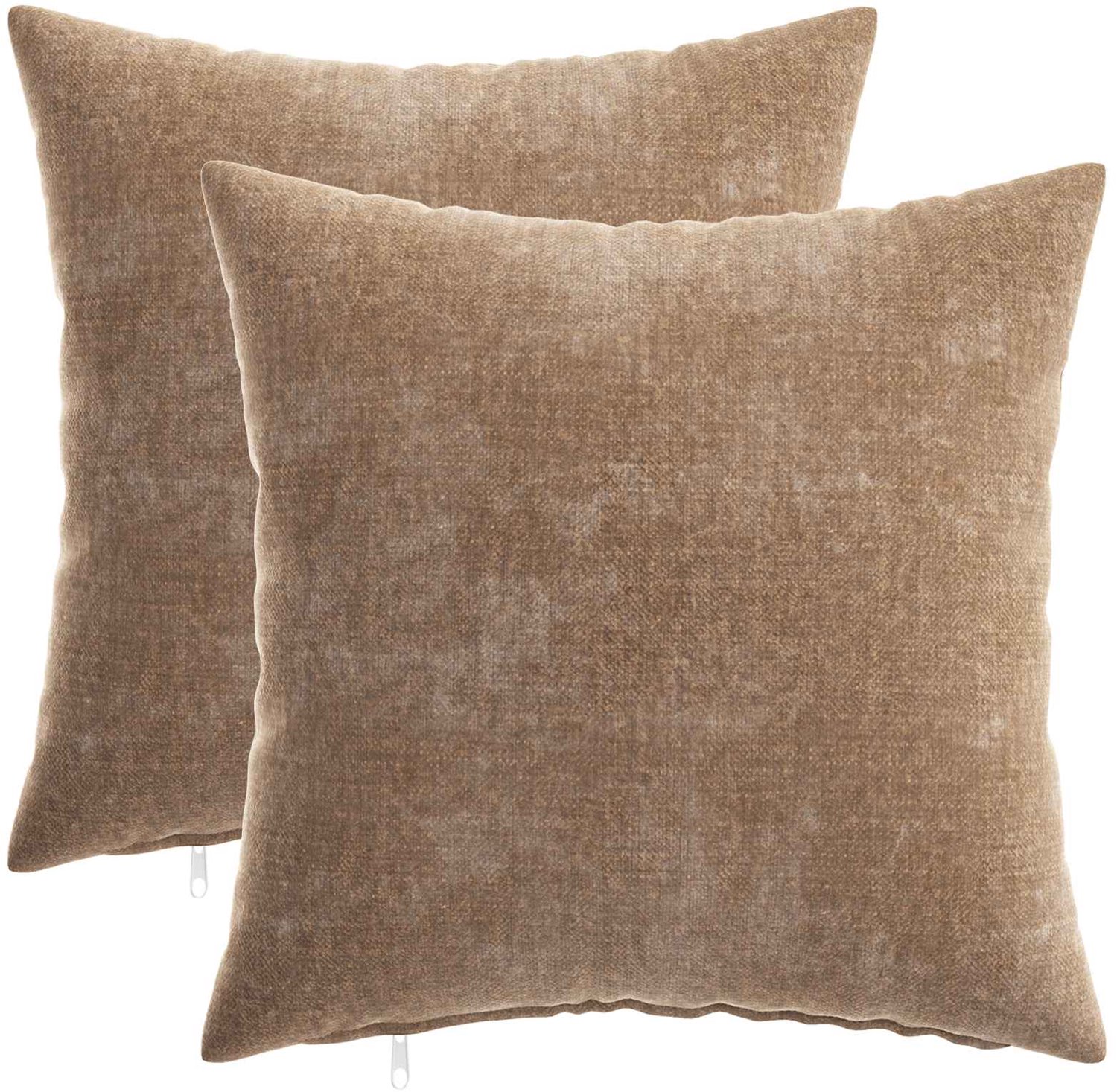 vidaXL Dekenkussen - 2 - st - HEERLEN - Bruin - 40 - x - 40 - cm - Chenille - Stof