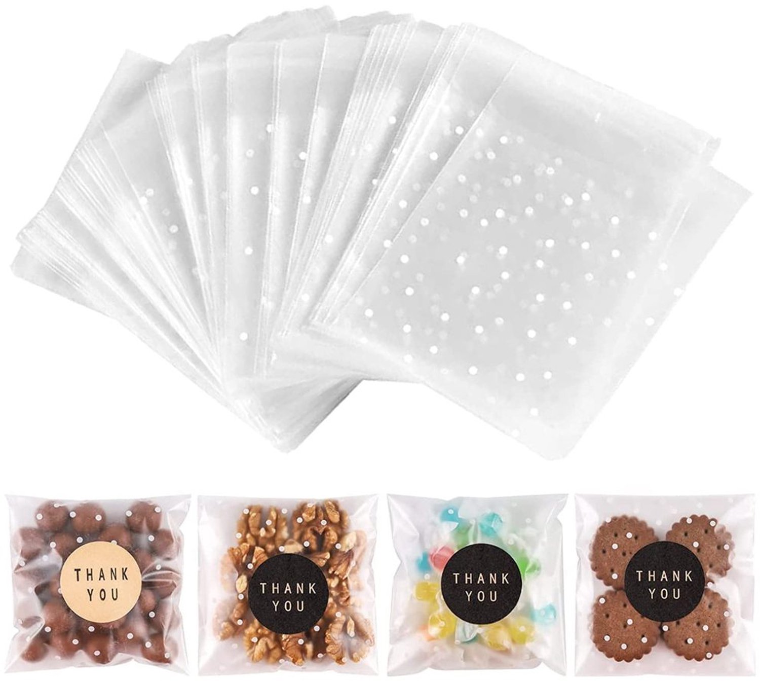 100 Stuks Zelfsluitende Cellofaanzakken met Stickers