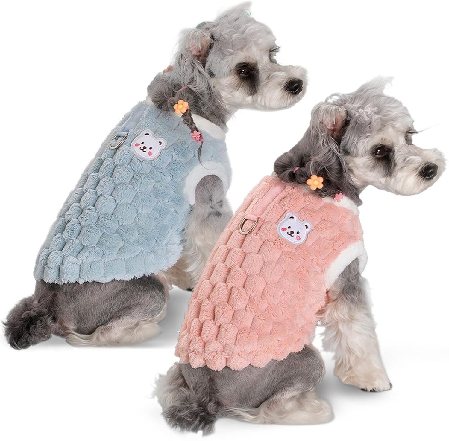 Hondenpullover Fleece - 2 Stuks - Winter Warme Hondentrui - Zacht/Comfortabel - Geschikt voor Kleine/Middelgrote Honden - Robuuste Lijnlus