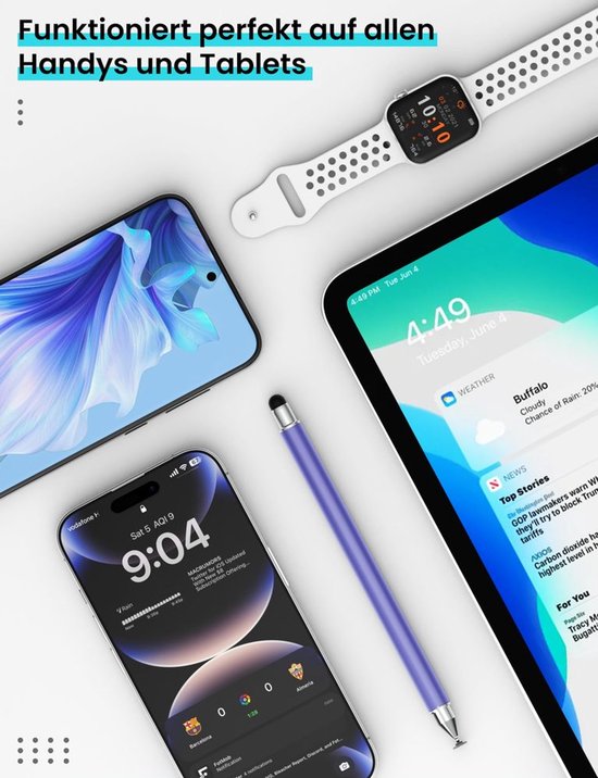 3-in-1 Tablet Pen met Vervangbare Tips voor Smartphones — afbeelding 3