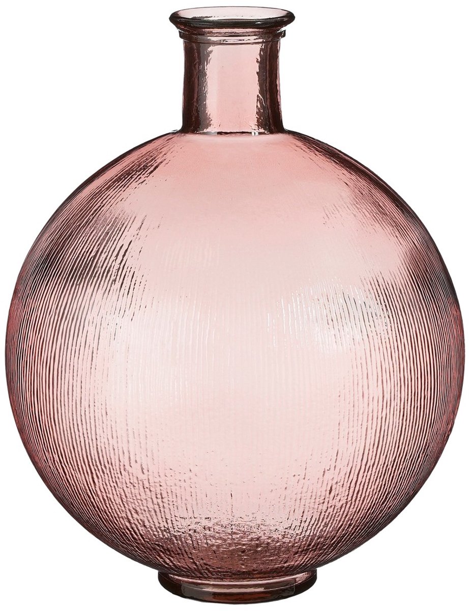 Mica Decorations Firenza Fles Vaas - H42 x Ø34 cm - Gerecycled Glas - Lichtroze