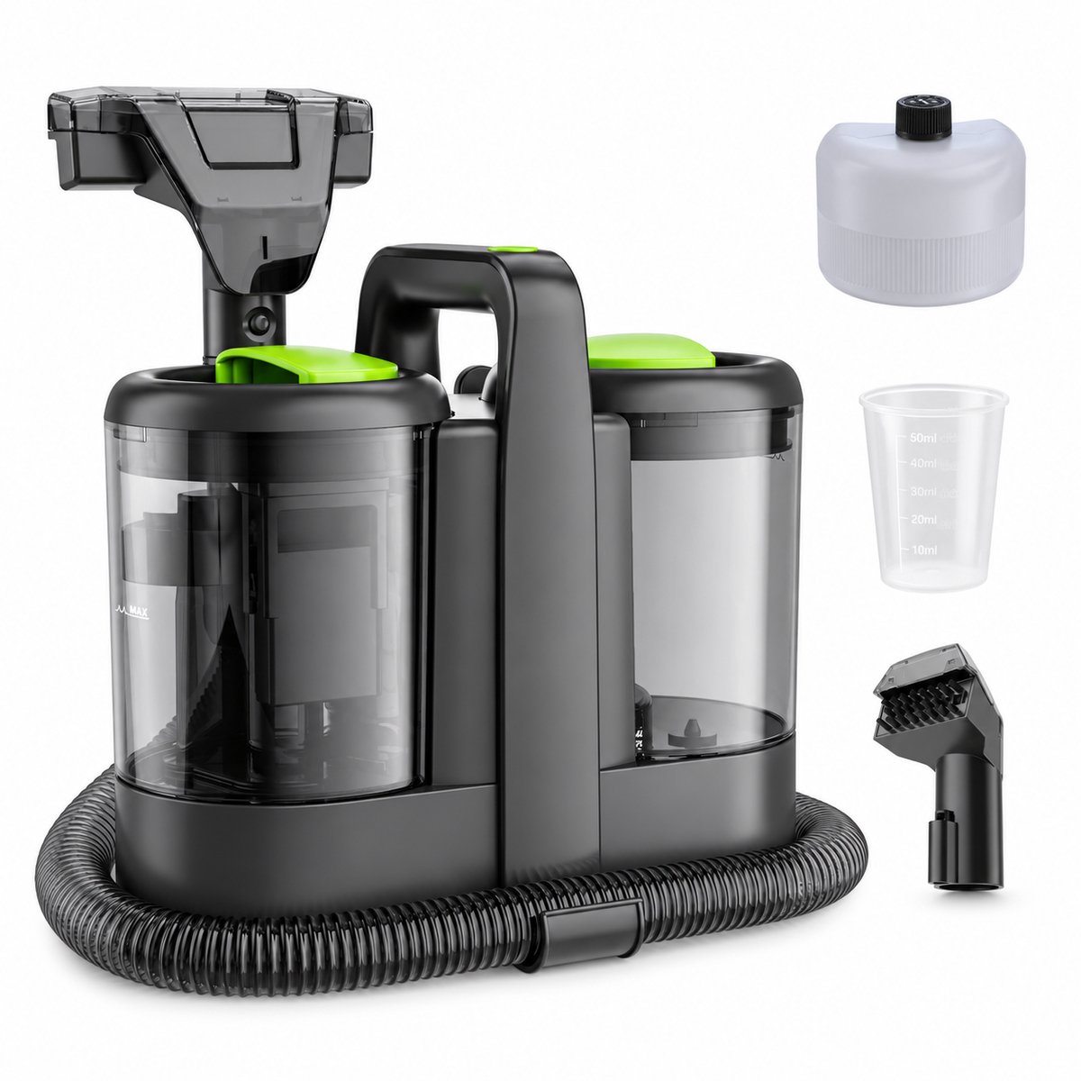 Tapijtreiniger – 450 W – 13 kPa Zuigkracht – 1,6 L Dubbele Watertank – Voor Tapijt, Bank en Auto