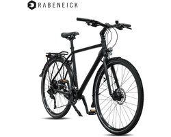 Rabeneick TS5 Lite Shimano 18 Versnellingen, Hydraulische Schijfremmen, 55 cm Frame, 28 Inch Stadsfiets, Lichtgewicht Fiets, , Voor Dames en Heren, Zwart