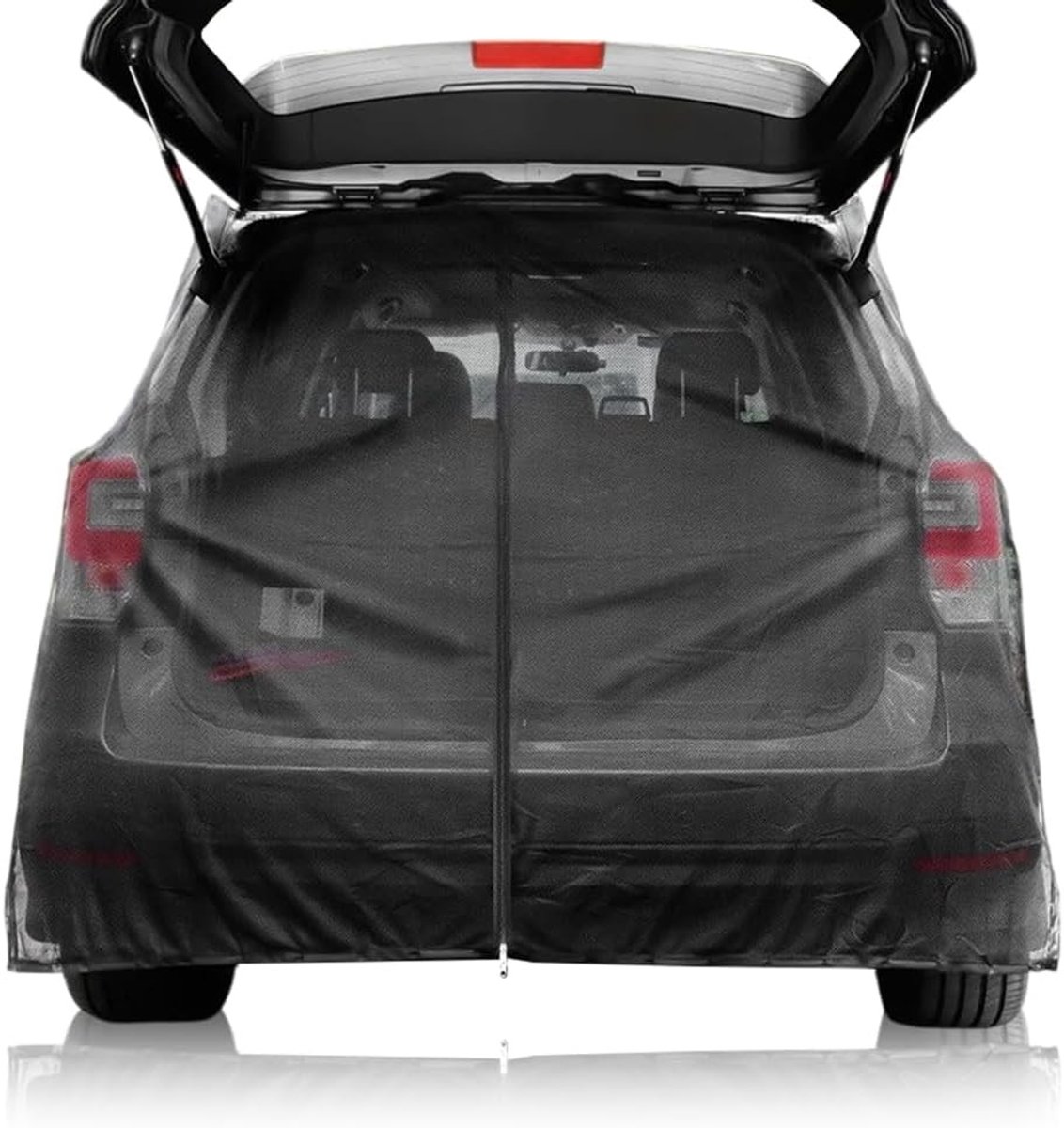 Mosquito Net voor Achterklep met Rits, Zonbescherming en Magnetische Insectenwering 174 x 150 cm