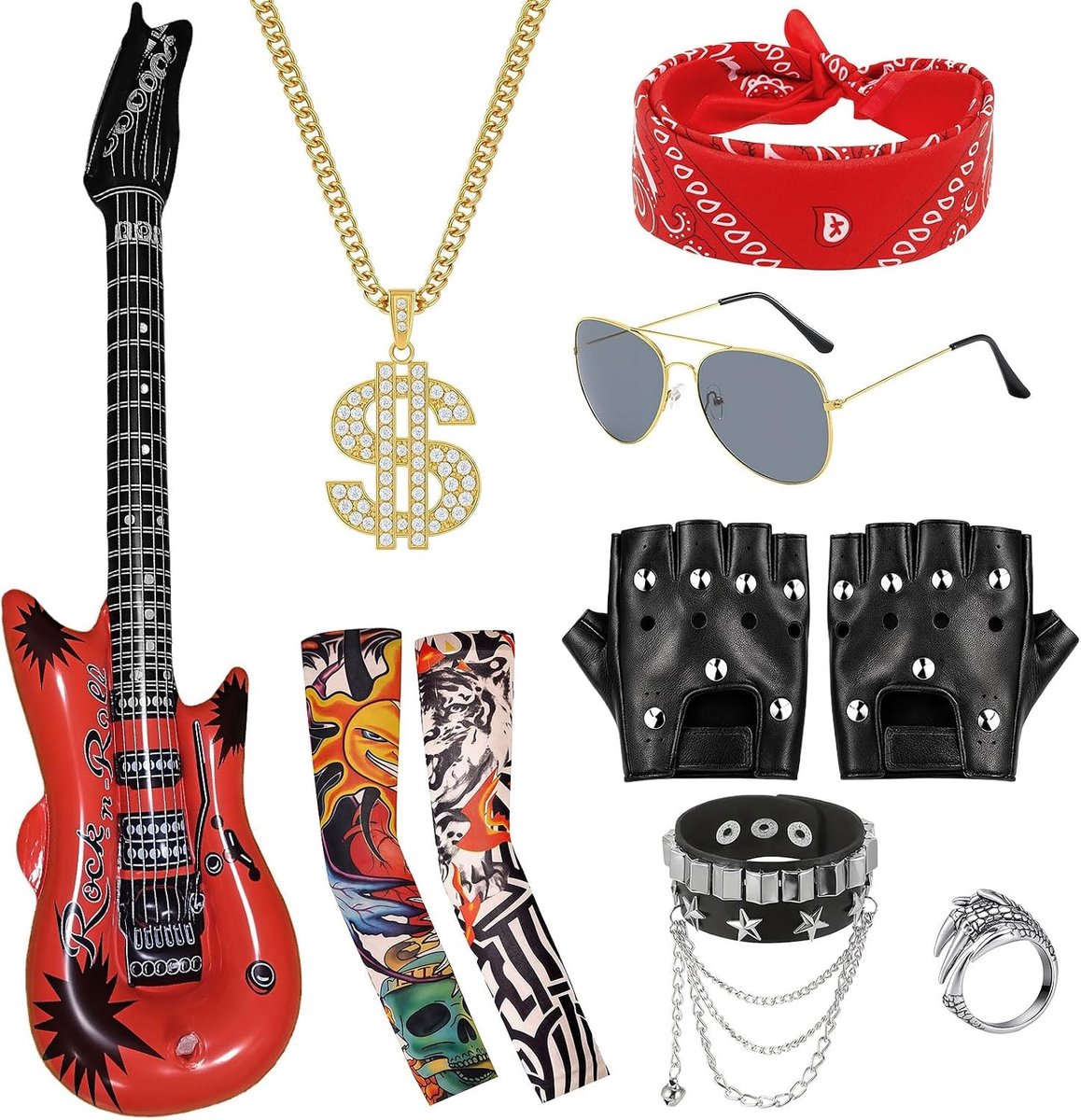 Gothic Rocker Kostuumaccessoires voor Kerst, Halloween en Cosplay - Punkstijl, Retro, 80s-90s Thema