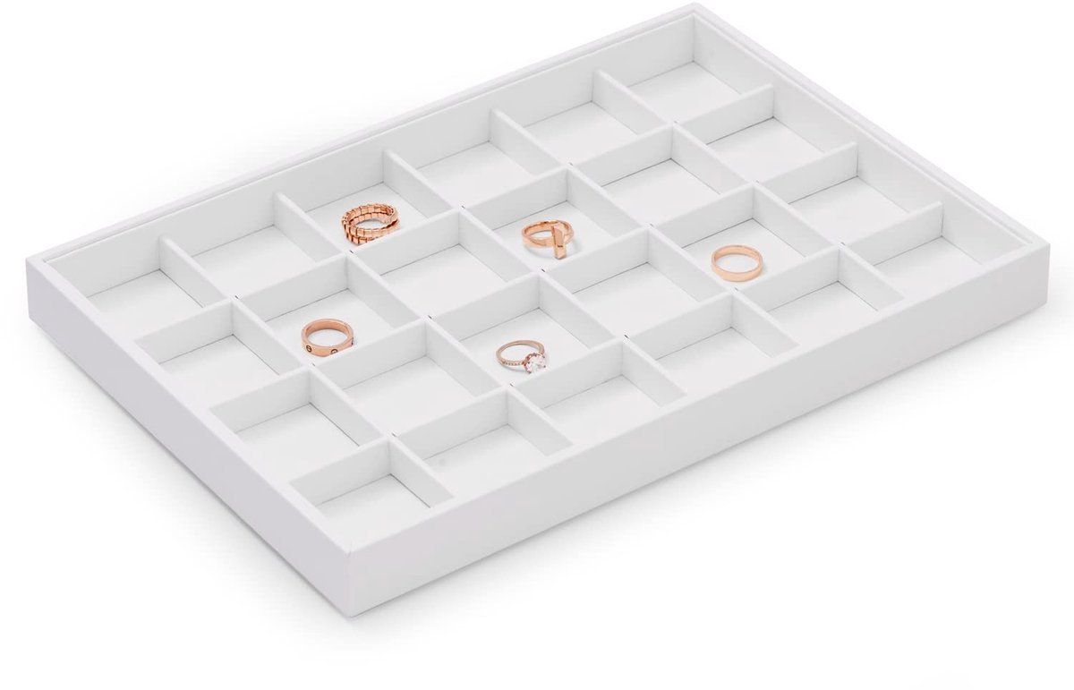 Elzusha - Stapelbare Sieradenbox - 24 Compartimenten - Wit