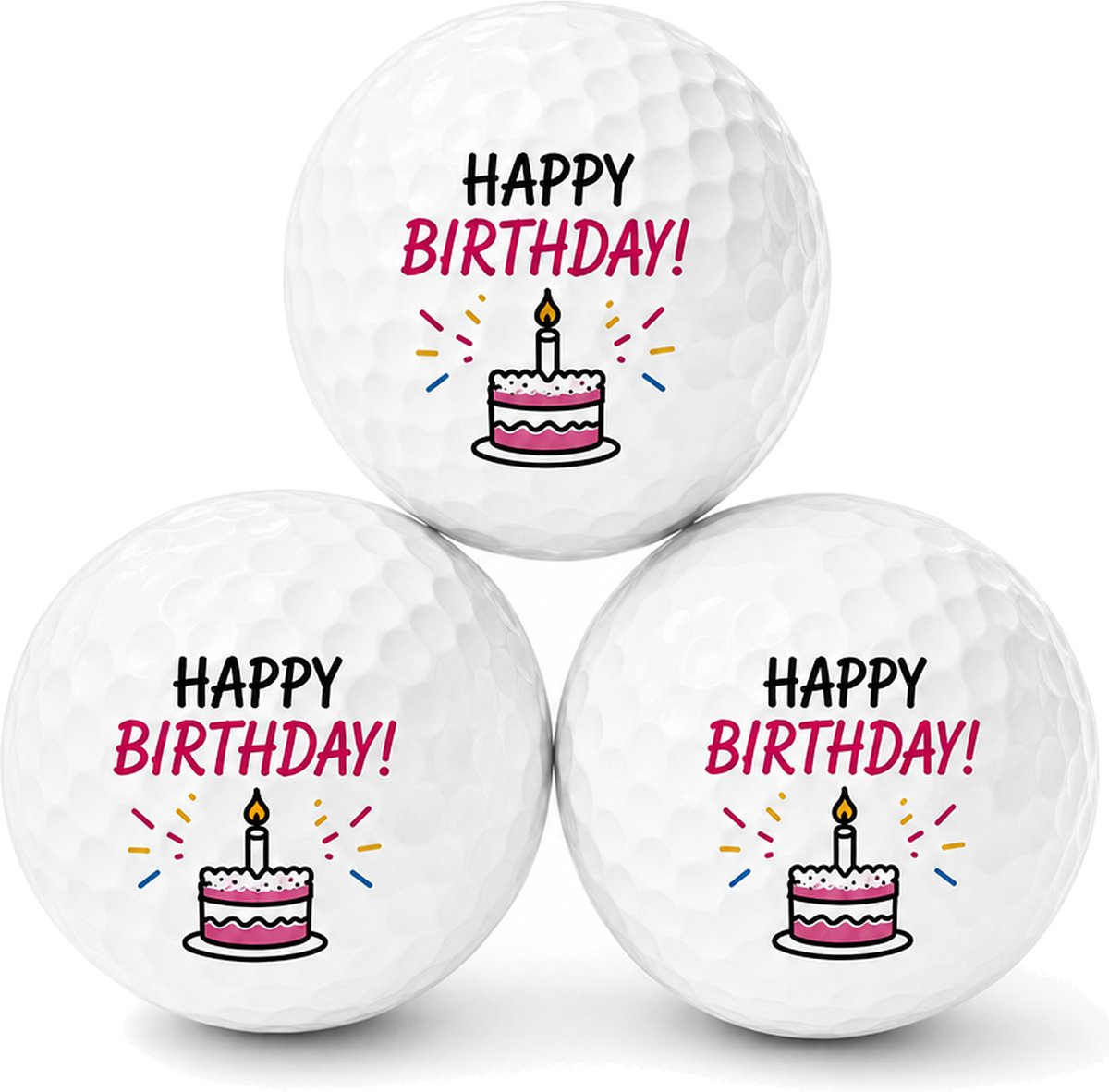 Wilson Golfballen Verjaardag Taart - Verjaardag Golf Cadeau - Golf Accessoires - Golfbal - 3 stuks