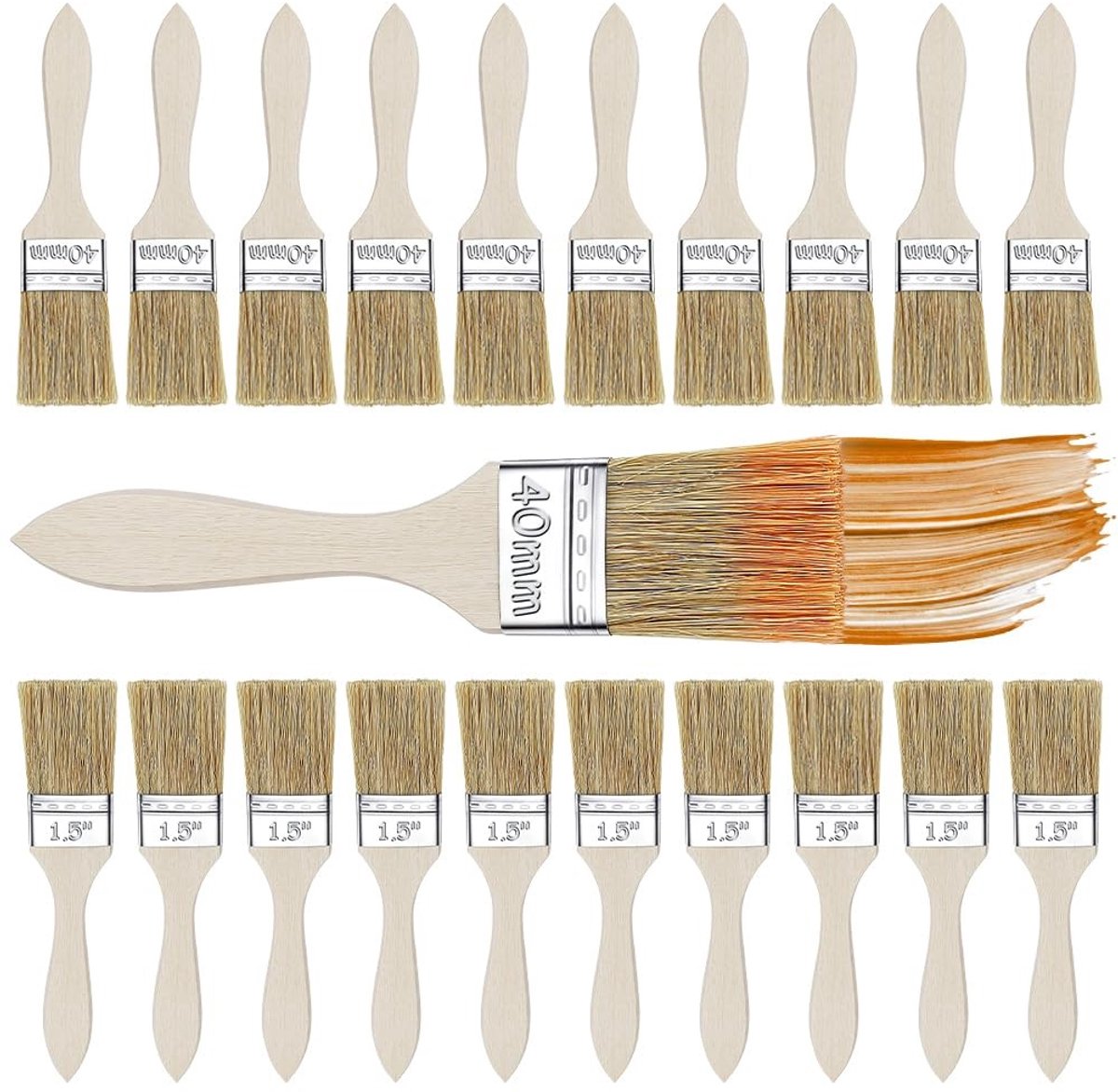 Elzusha - Set van 150 Chipverfborstels 3,4 cm