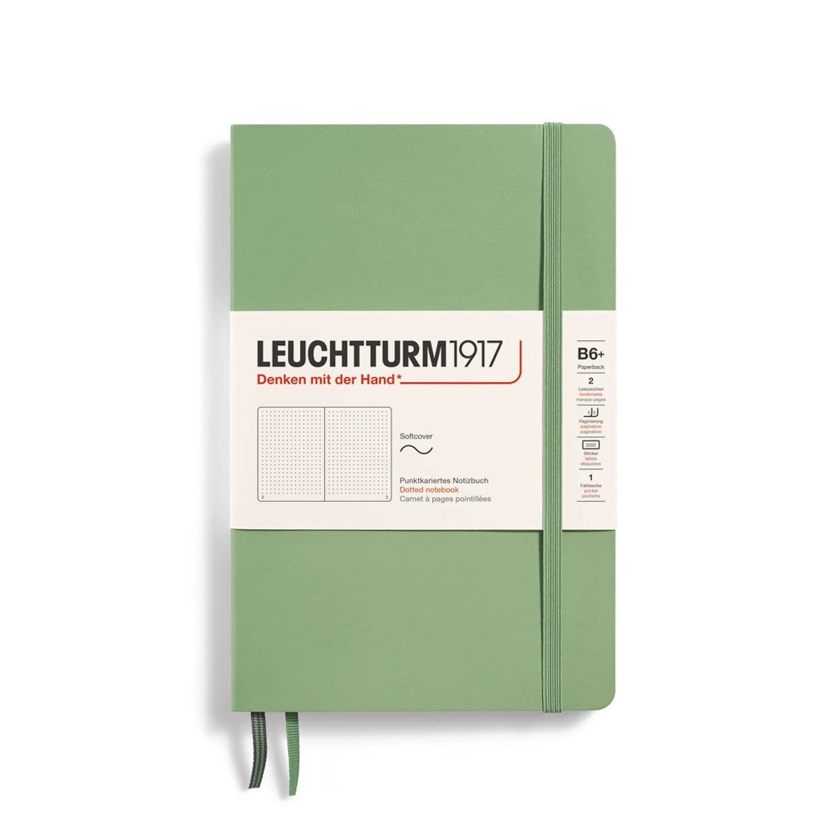Elzusha - B6+ Dotted Notebook Softcover in Sage Kleur