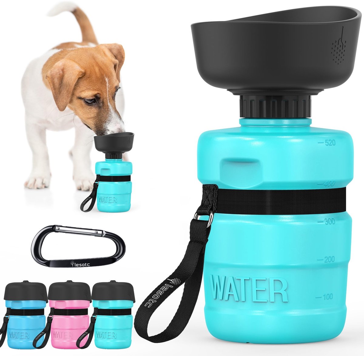 Elzusha - Dog Water Bottle - Vouwbare Waterdispenser 800ml voor Honden
