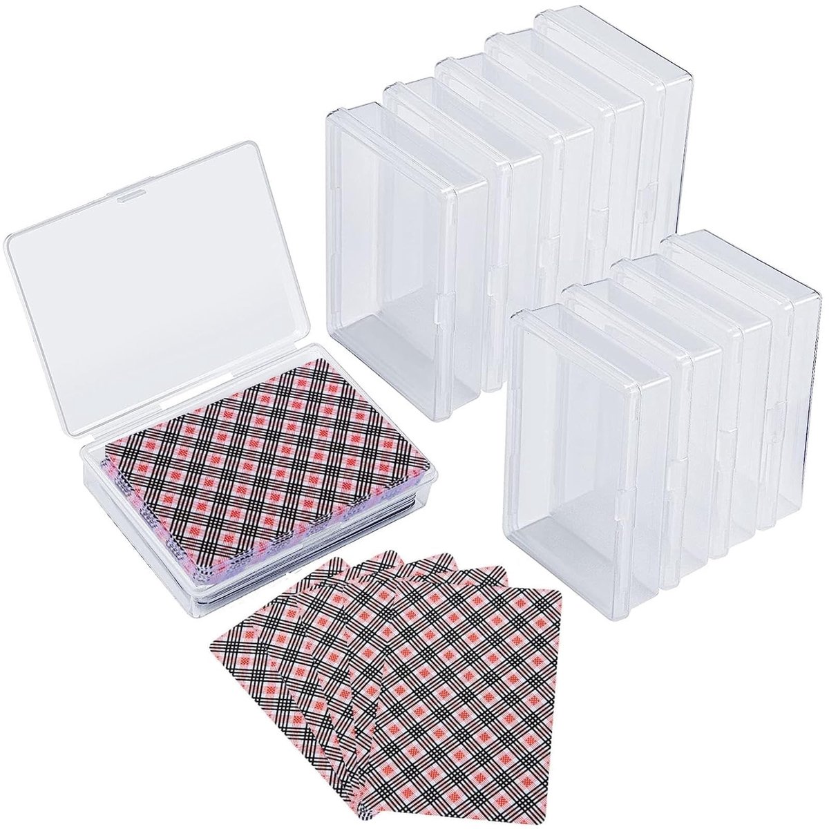 Elzusha - Set van 16 Transparante Speelkaarten Opbergdozen met Deksel