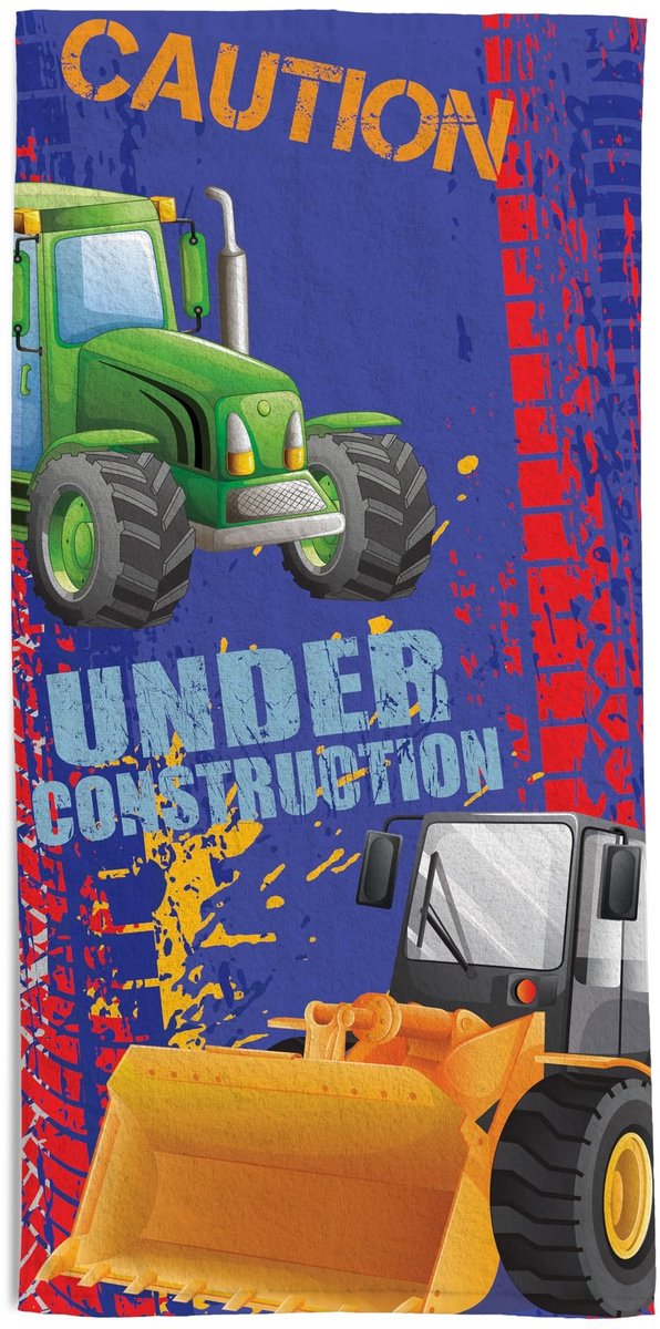 Elzusha - Kinderstrandhanddoek met Tractor Design 70 x 140 cm