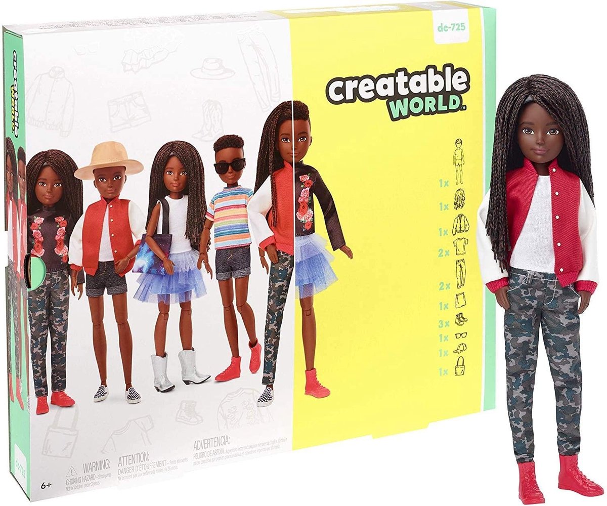 Elzusha - Creatable World Luxe Poppen Set - Aanpasbaar met Zwart Vlecht Haar
