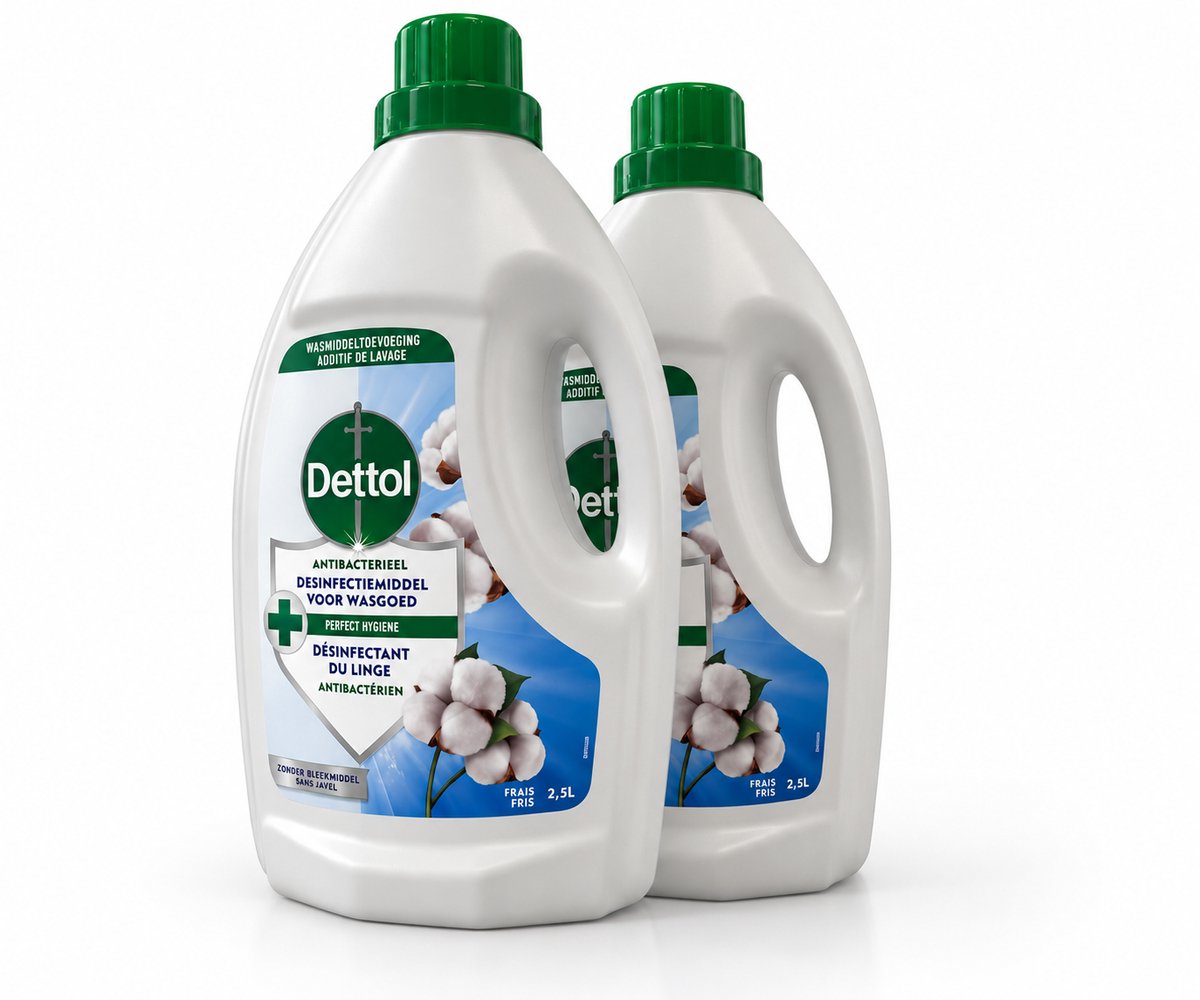 Dettol Antibacterieel Wasmiddeltoevoeging – Wasgoed Desinfectiemiddel – Fris – 2 x 2,5 L