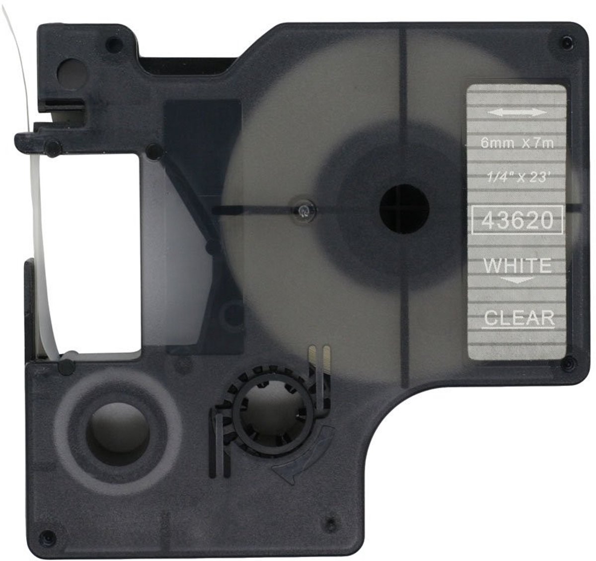 Elzusha - Etiketten Tape voor D1 - Wit op Transparant - 6mm