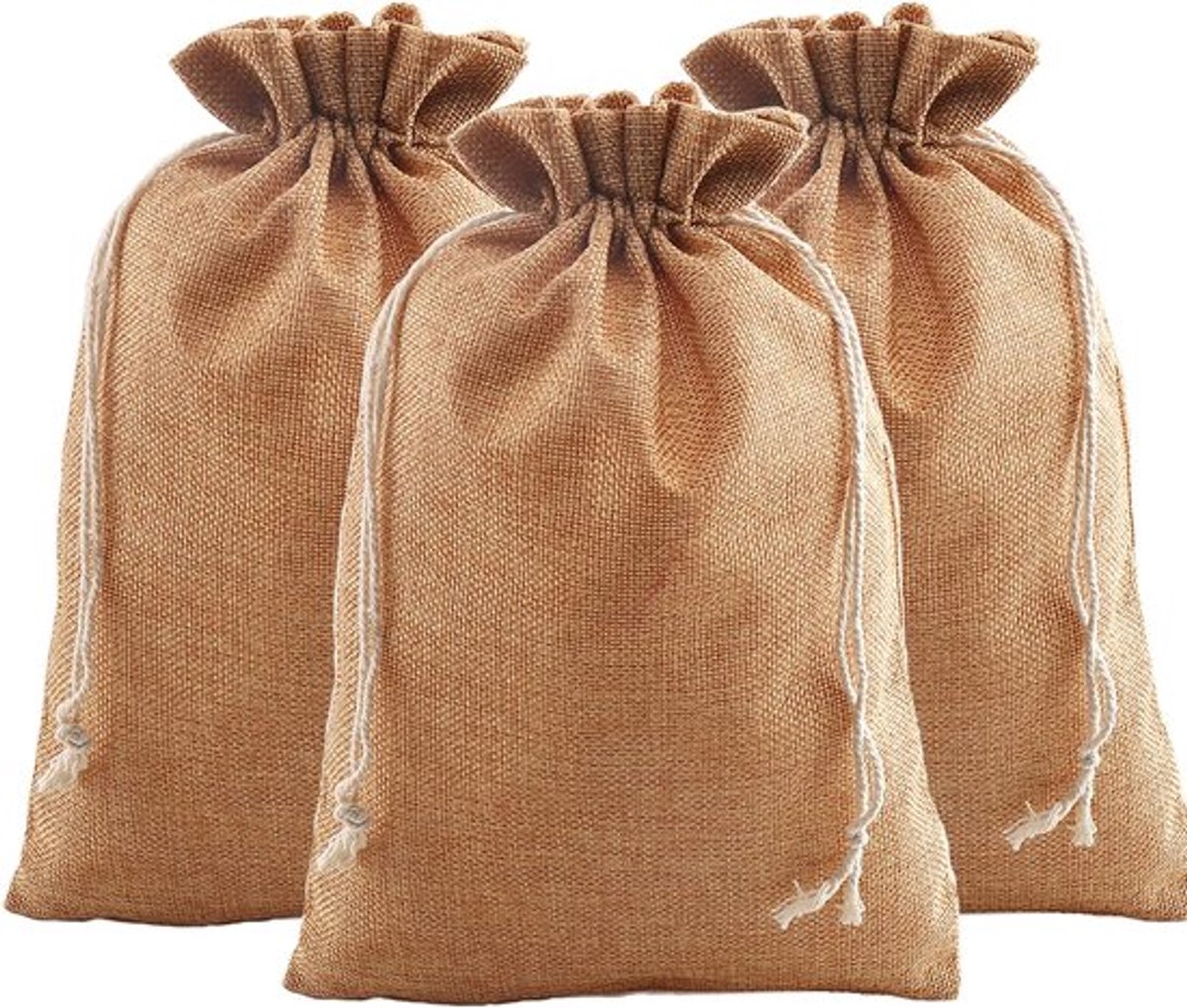 Dailygoody - Jute zakjes - Cadeauverpakking - 12 stuks - Donkerbruin