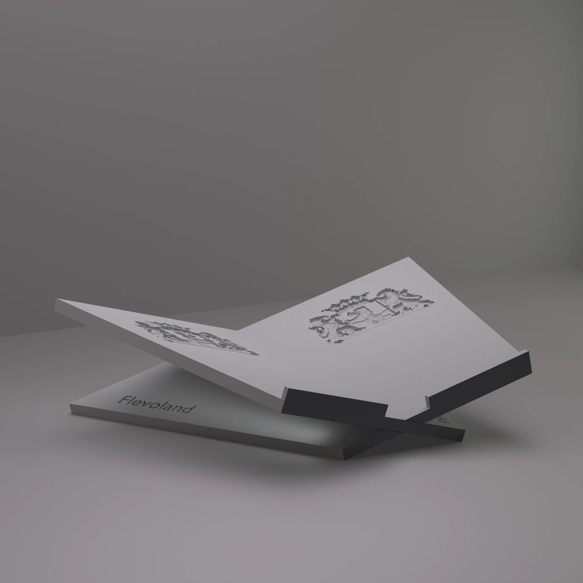 3d-gezellig Grote Boekenstandaard Frevoland - Boekensteun - Boekenhouder - Book Holder - 46*31*12 cm - Grijs - 100% gerecycled PLA (bioplastic)