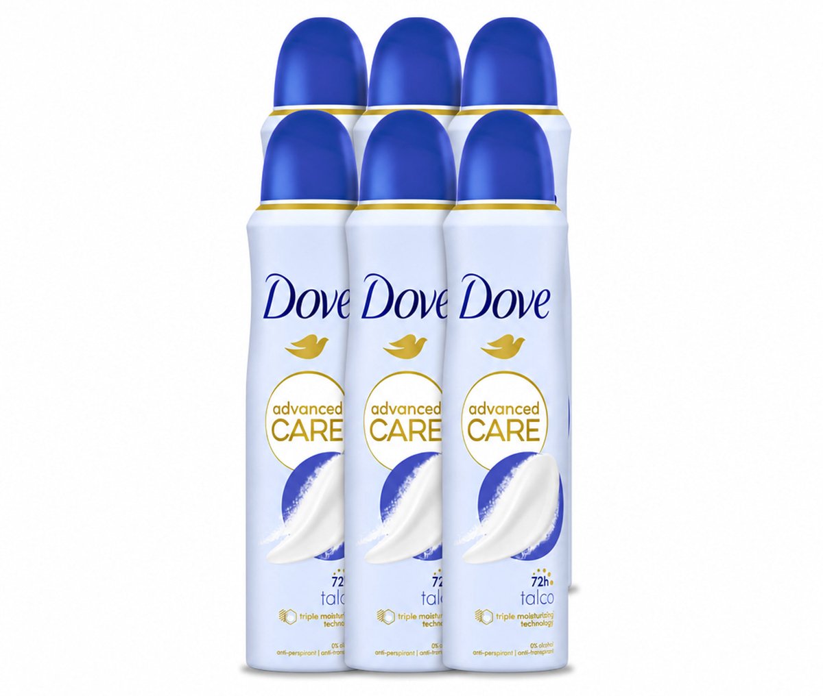 6 x Dove – Deodorant Spray – Talco – 150 ml - Voordeelverpakking - 6 stuks