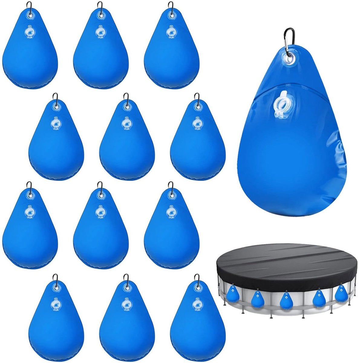 Elzusha - Set van 12 PVC Waterzakken voor Zwembadafdekking