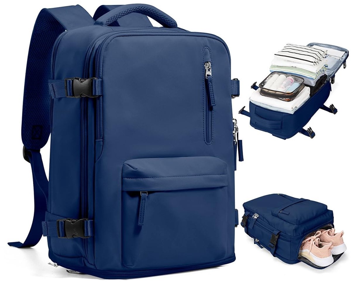 Elzusha - Handbagage Rugzak voor Ryanair en Wizz Air - Waterdicht Saffierblauw 40x30x20cm