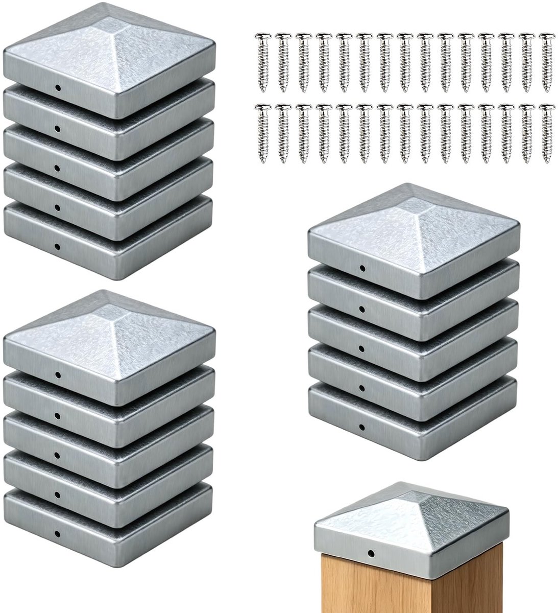 Elzusha - Set van 15 Paaldoppen 7 cm x 7 cm