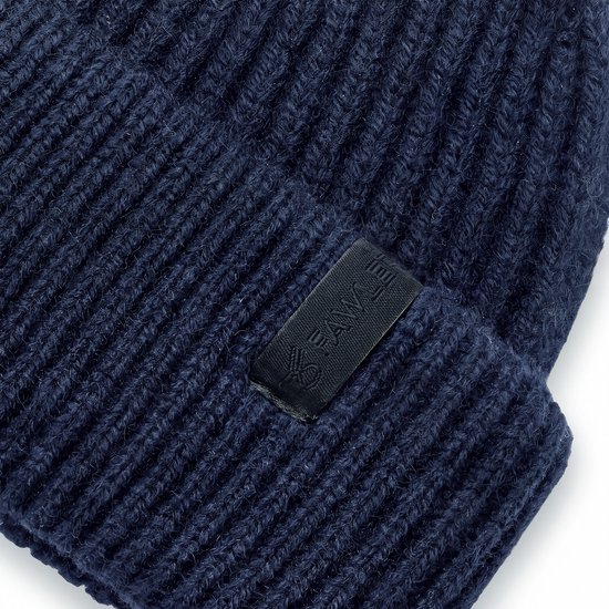 Nordic | Donkerblauwe Beanie in Zeemansstijl van Wolmix