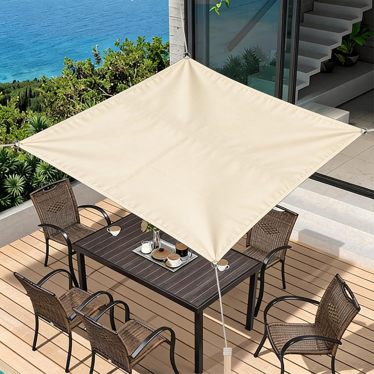 Veil d'ombrage Carré | verschillende maten | UV-bescherming | PES waterdicht | Maat: 3m x 3m