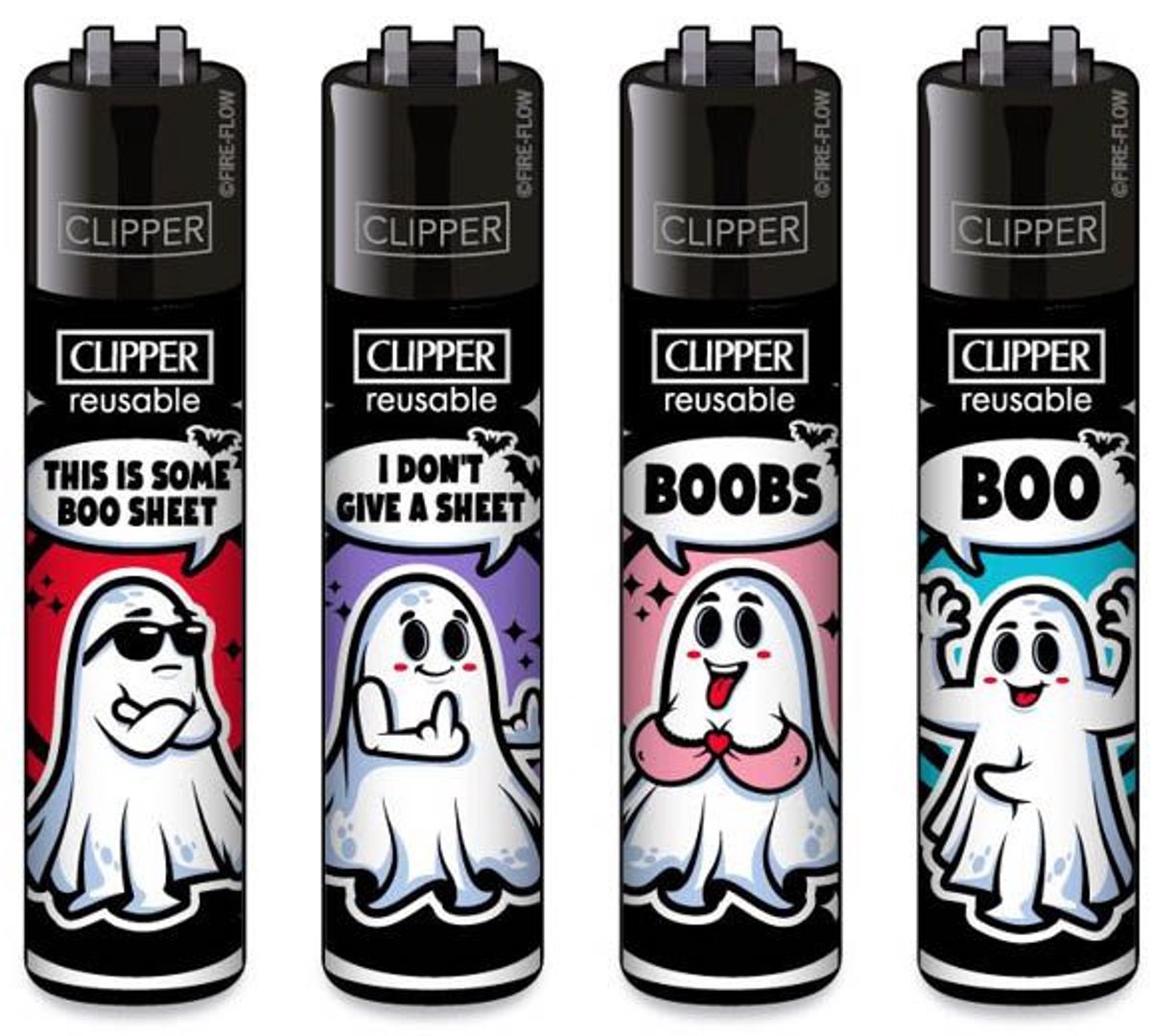 Clipper aansteker - Ghosts - CP11 (4 stuks)