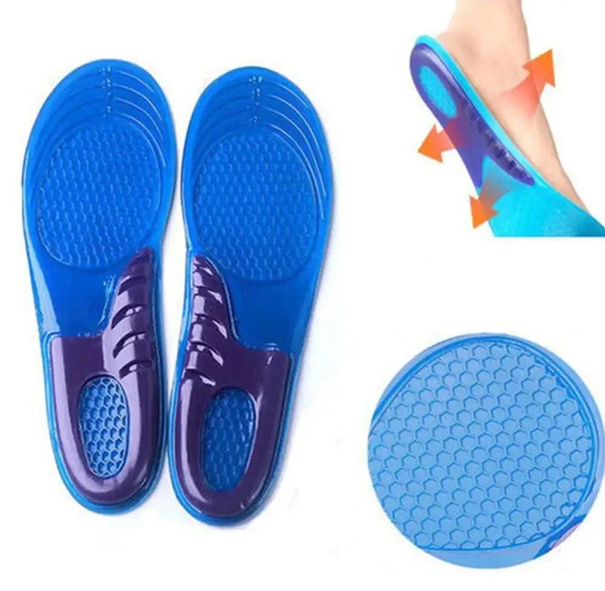 Gel Inlegzolen Maat 44-50 voor Heren en Dames – Schokdempende Antislip Binnenzolen, Zachte Schoeninlegzolen voor Sport en Dagelijks Gebruik