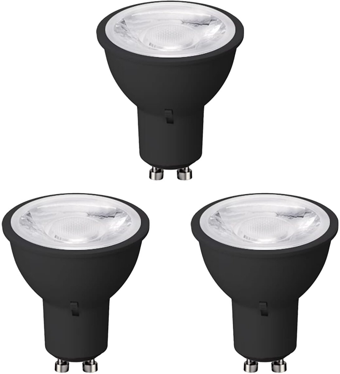 VITO ADVANCE-PRO - LED Spot GU10 - 6W 660lm 3CCT 2700/4000/6400K - Lichthoek 38° - Zwart - 35.000 uur - 3 stuks