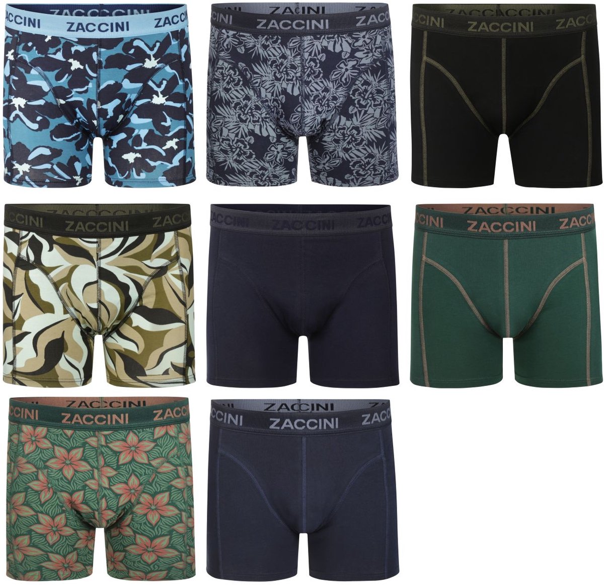 Zaccini Heren Boxershorts 8-pack - Herfstbloemen - Katoen