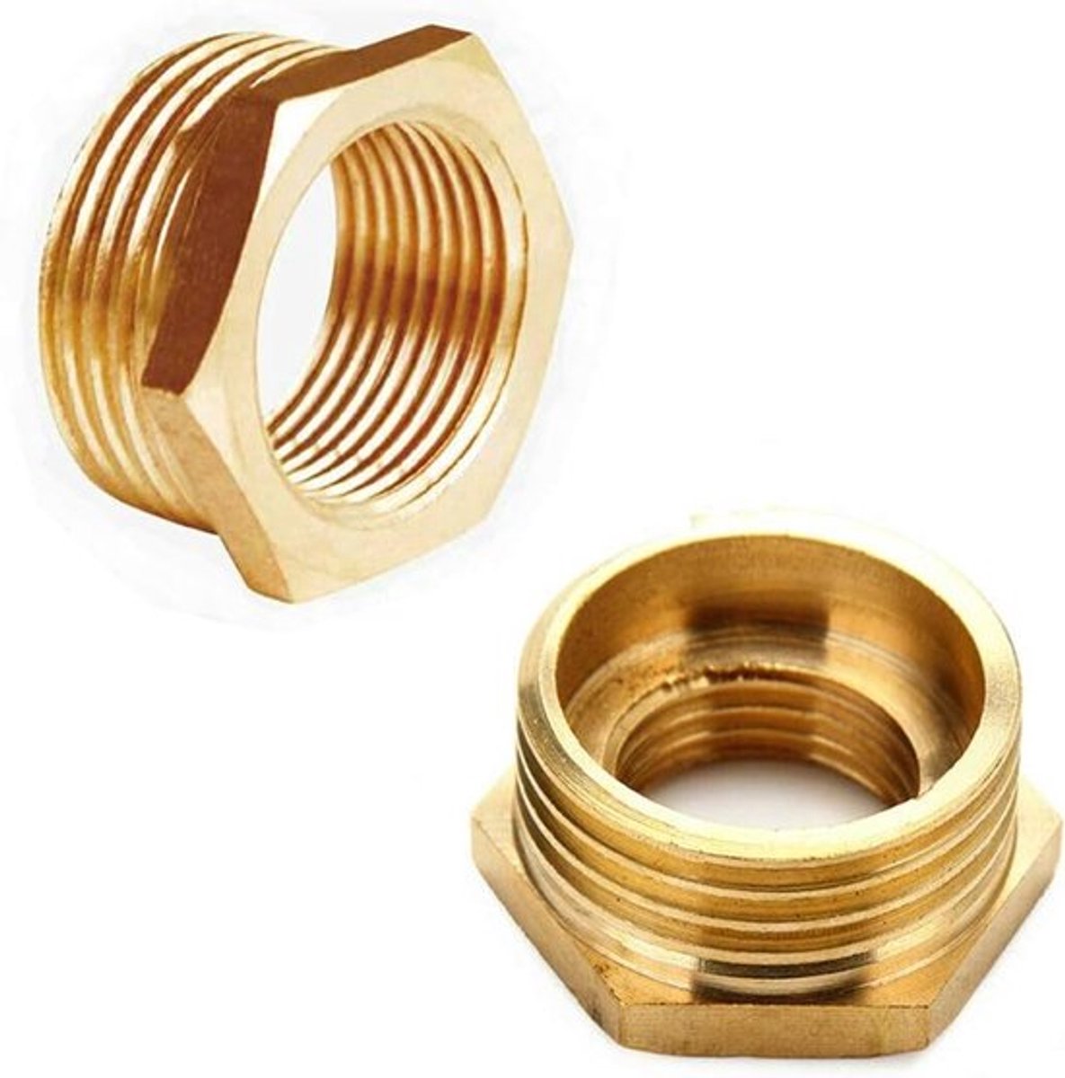 Faucet Connector - 3/8" Male to 1/4" Female Thread BSP - Hex Bush Reducer Adapter