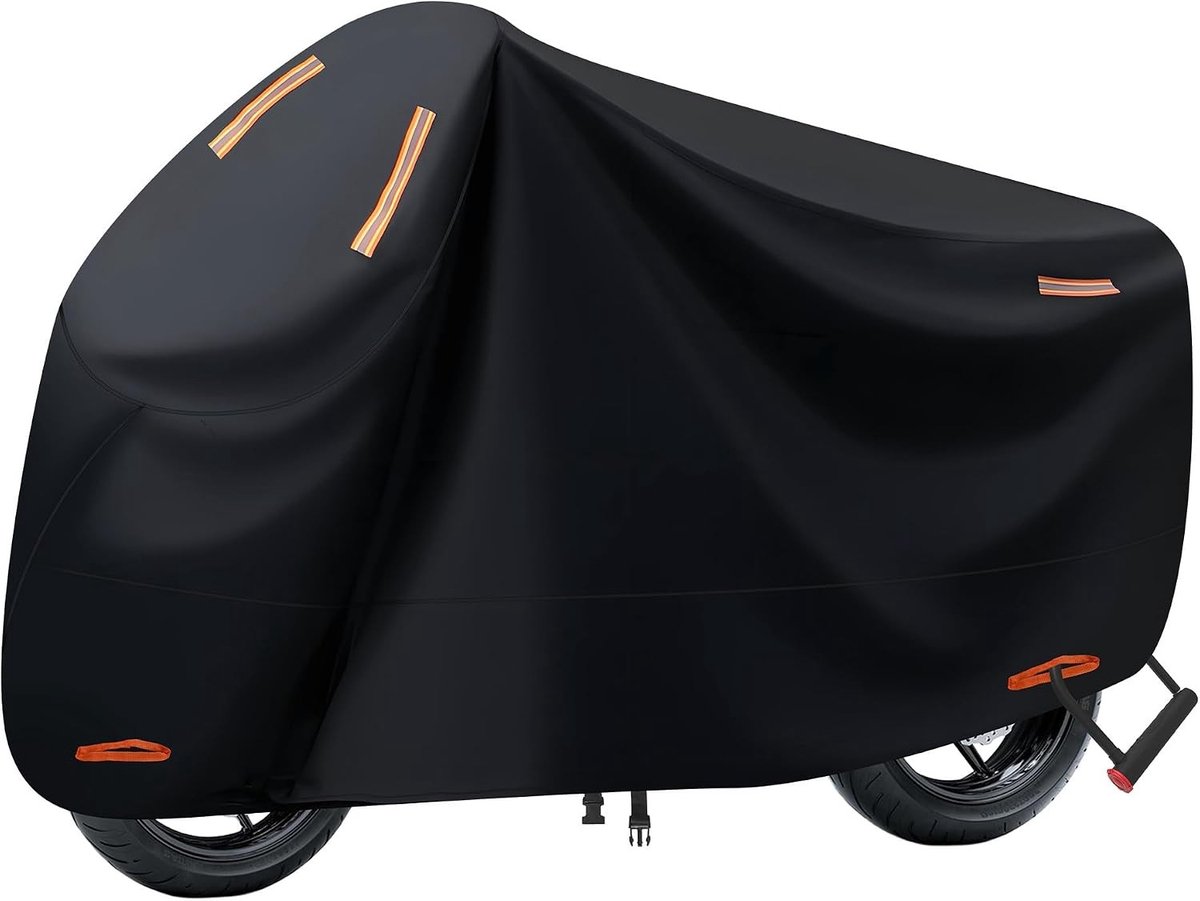 Waterdichte en Stofdichte Motorhoes van Oxford Stof voor Buiten, Bescherming tegen Kou en Zon met Winddichte Sleuf Ontwerp, Geschikt voor Diverse Motoren (245x105x125cm)